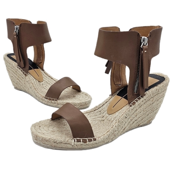 Dolce Vita Shoes - NEW Dolce Vita Gisele Caramel Leather Espadrille Wedge Sandal Shoes Size 9.5